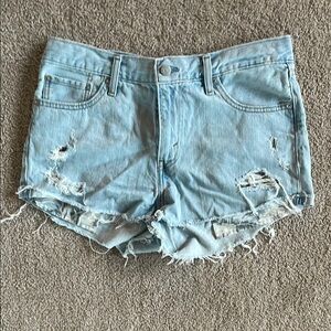 Levi's Light Blue Distressed Jean Shorts